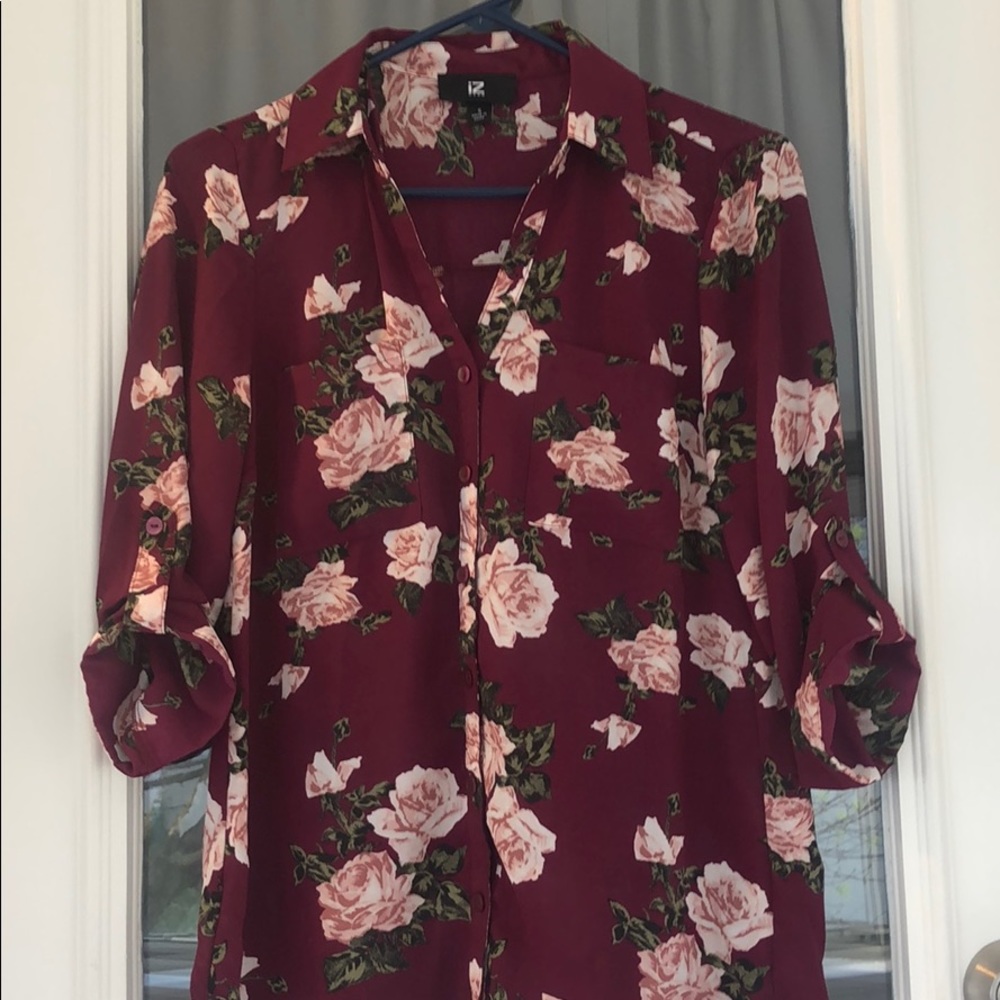 Purple Floral Blouse